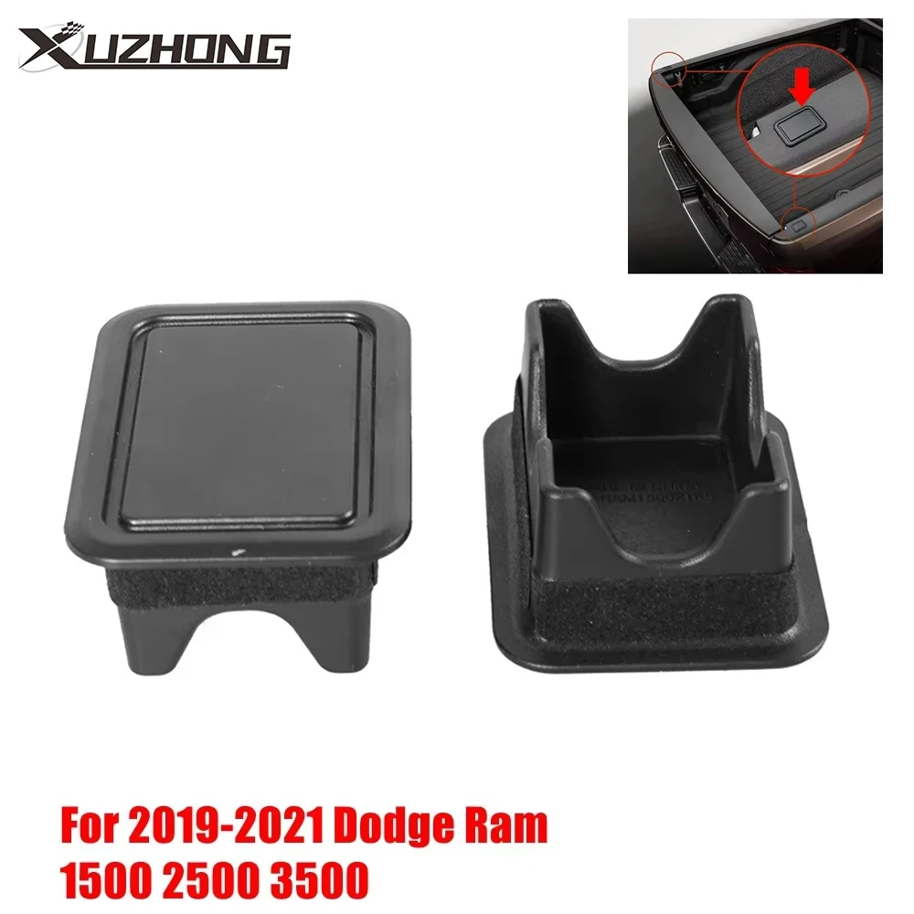 1Pair Stake Pocket Covers Rear Black Truck Bed Rail Pile Plugs Caps Tail Box Pocket Protective For Dodge Ram 2019-2021 1500 2500