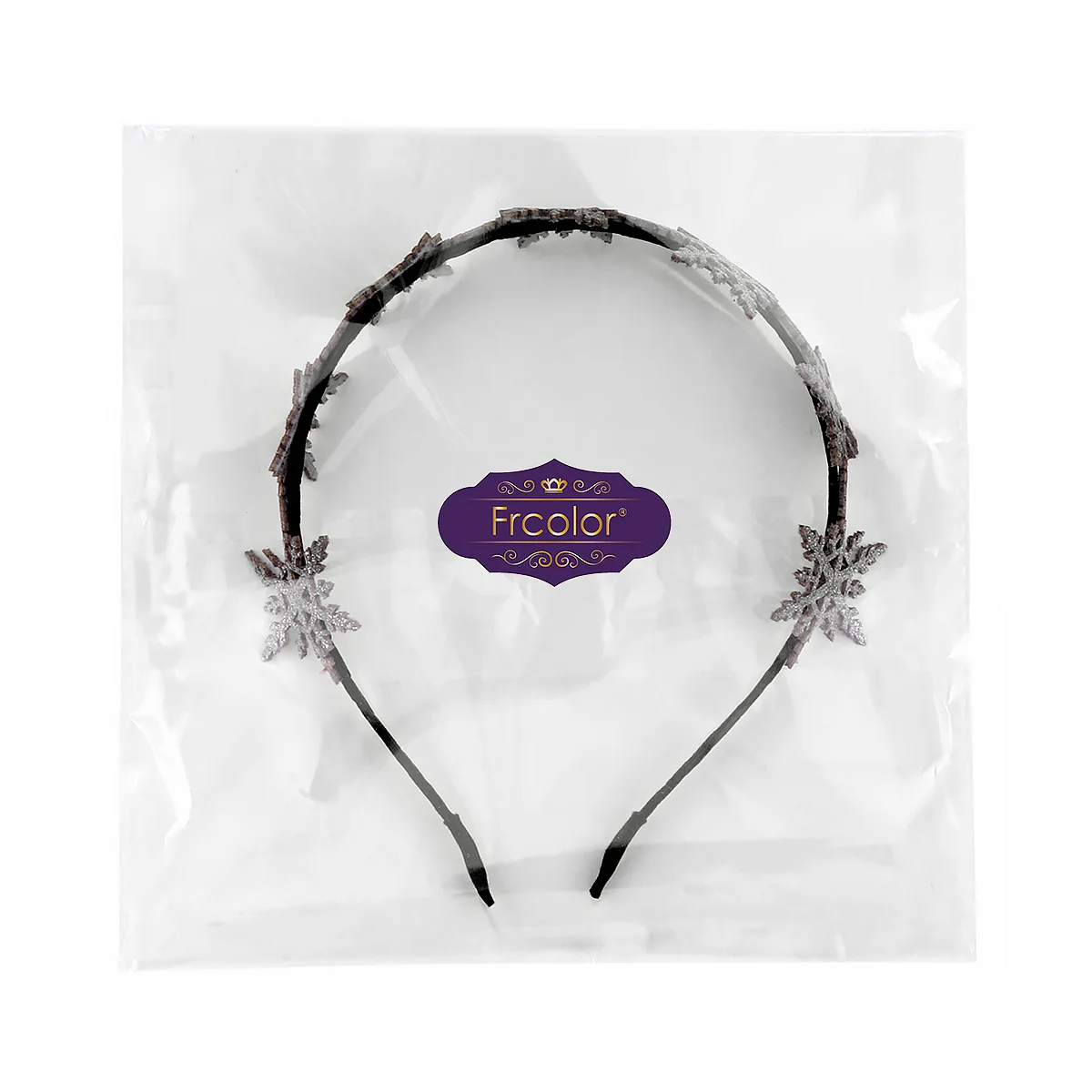 1개 크리스마스 헤드웨어 눈송이 머리띠 활기찬 분위기 조성 코스튬 파티용 실버 크리스마스 머리띠