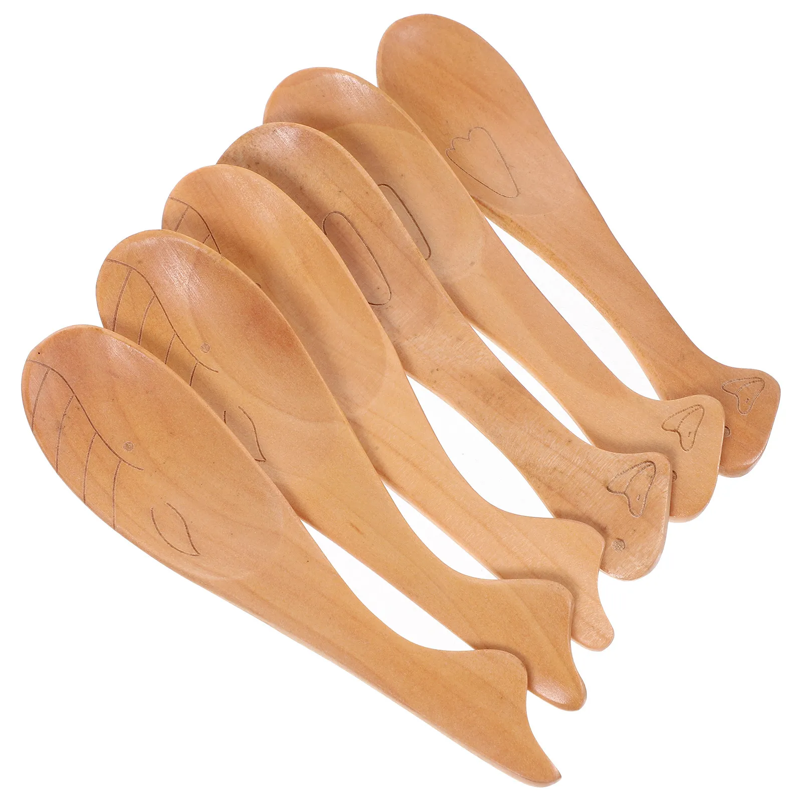 

6Pcs Children Wooden Spoons Cartoon Design Ergonomic Comfort Grip Ideal for Ice Cream Rice Soup Dessert Kids Tableware Food