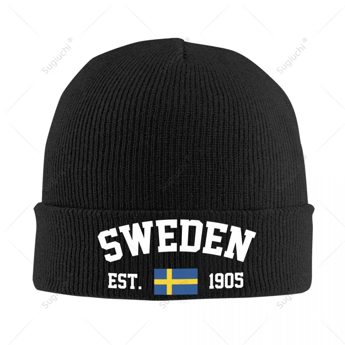 

Unisex Sweden EST.1905 Knitted Hat For Men Women Boys Winter Autumn Beanie Cap Warm Bonnet