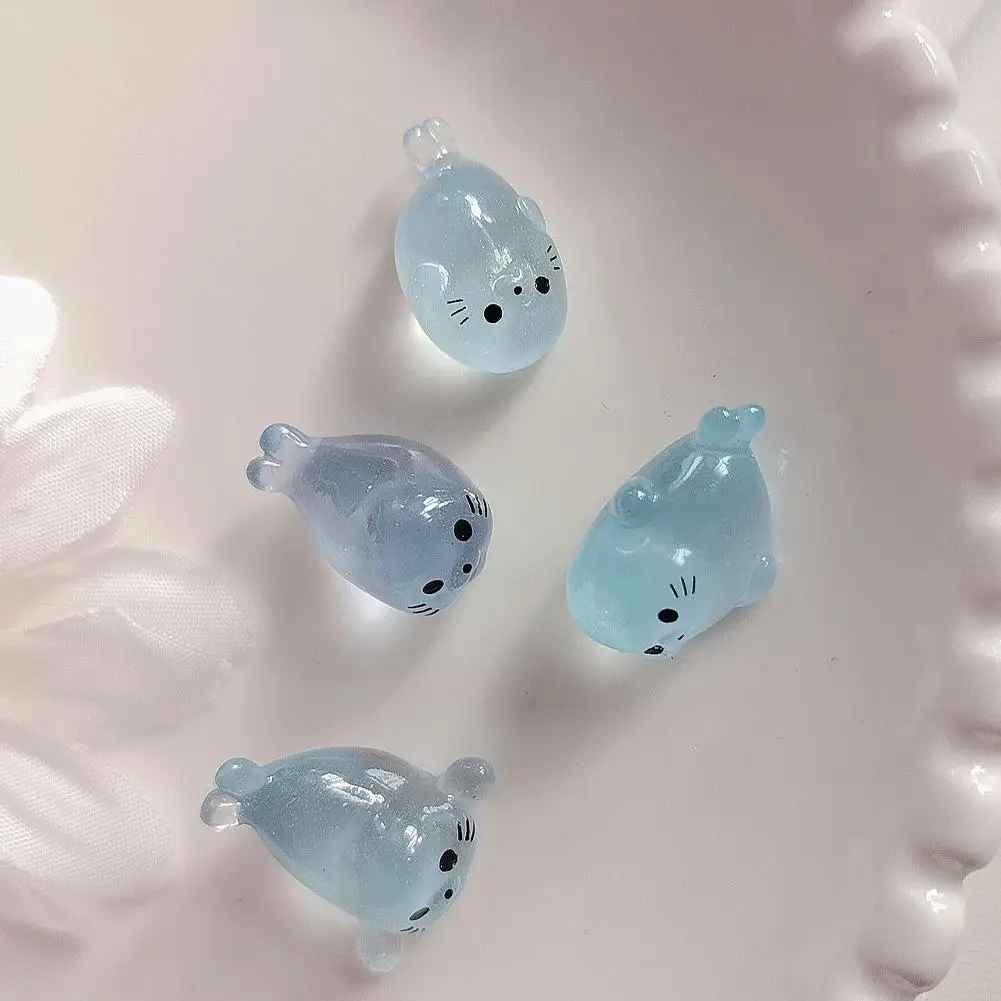 1/5pcs Glow in The Dark Mini Seal Figurines,Resin Luminous Sea Animals Miniatures,4 Styles for DIY Craft Home Decoration Supplie