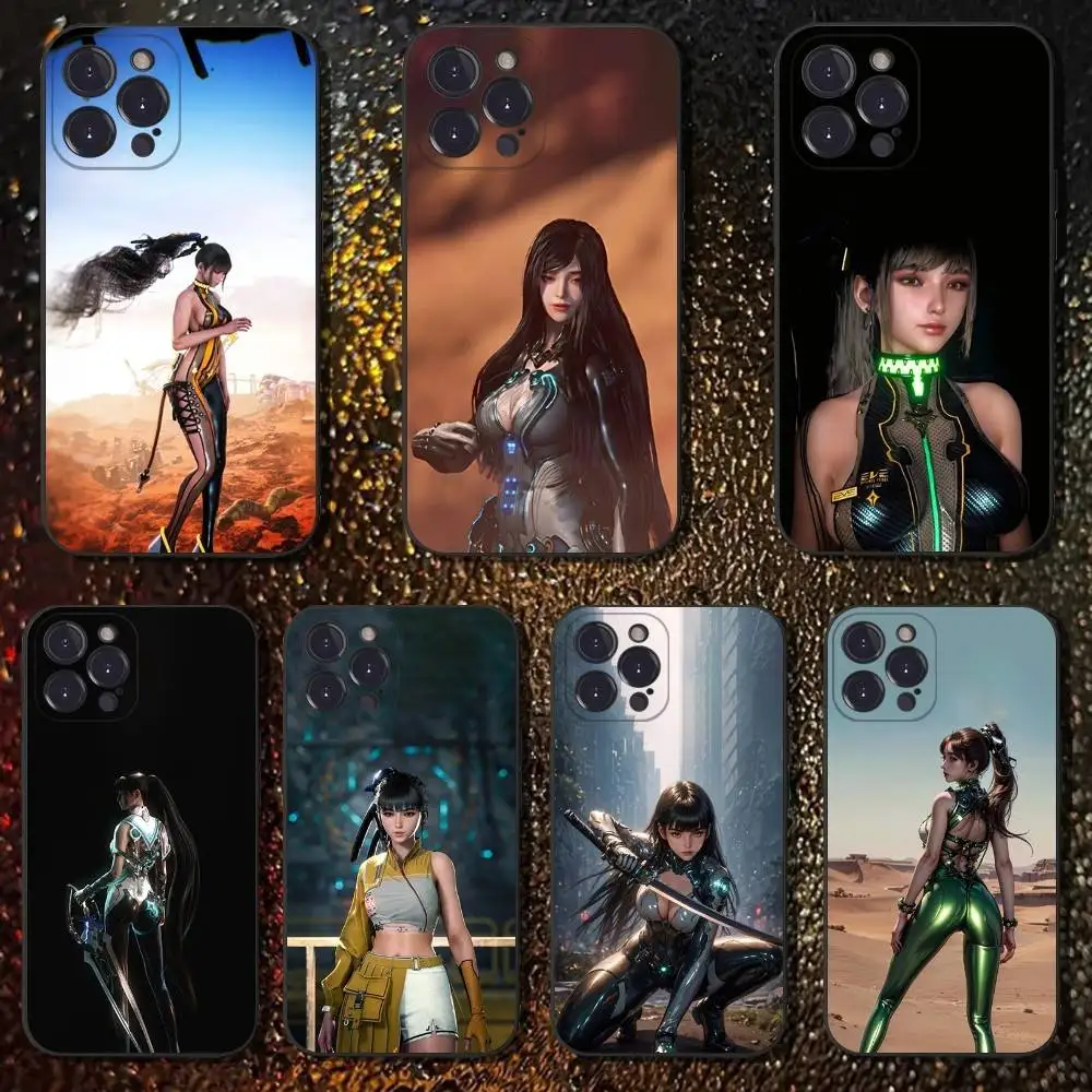 

Game Stellar Blade Phone Case For iPhone 16,15,14,13,12,11 Plus,Pro Max,XS,X,XR,SE,Mini,8,7,Soft Silicone Black Cover