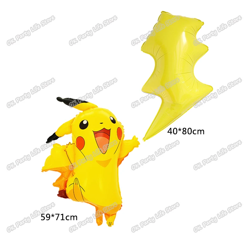 Pokémon Birthday Party Decoration, Pikachu, Relâmpago, Novo Conjunto de Balão, Suprimentos para Eventos, Descartável, Talheres, Banner, Máscara,