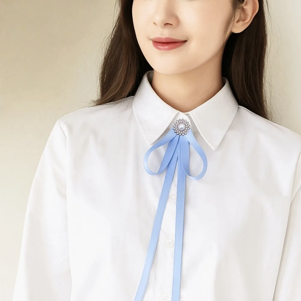 أنيقة تقليد اللؤلؤ JK ربطة القوس فيونكة حجر الراين الأعمال الشريط دبابيس مضيفة رسمية ربطة عنق التخرج