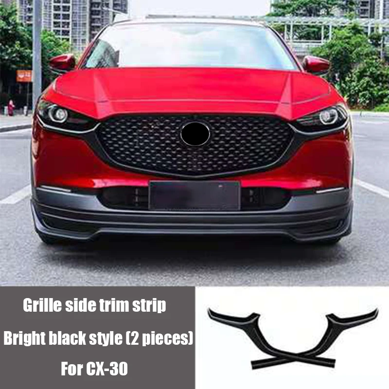 For the 2020 Mazda cx30 grille decorative strip side decoration, front bumper grille bright strip patch modification