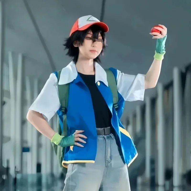 أنيمي الوحش الرجال سترة زرقاء تأثيري حلي الرماد كيتشوم هالوين حفلة المدرب قفازات طقم قبعات هدية كرنفال عيد الميلاد مم؛ 77