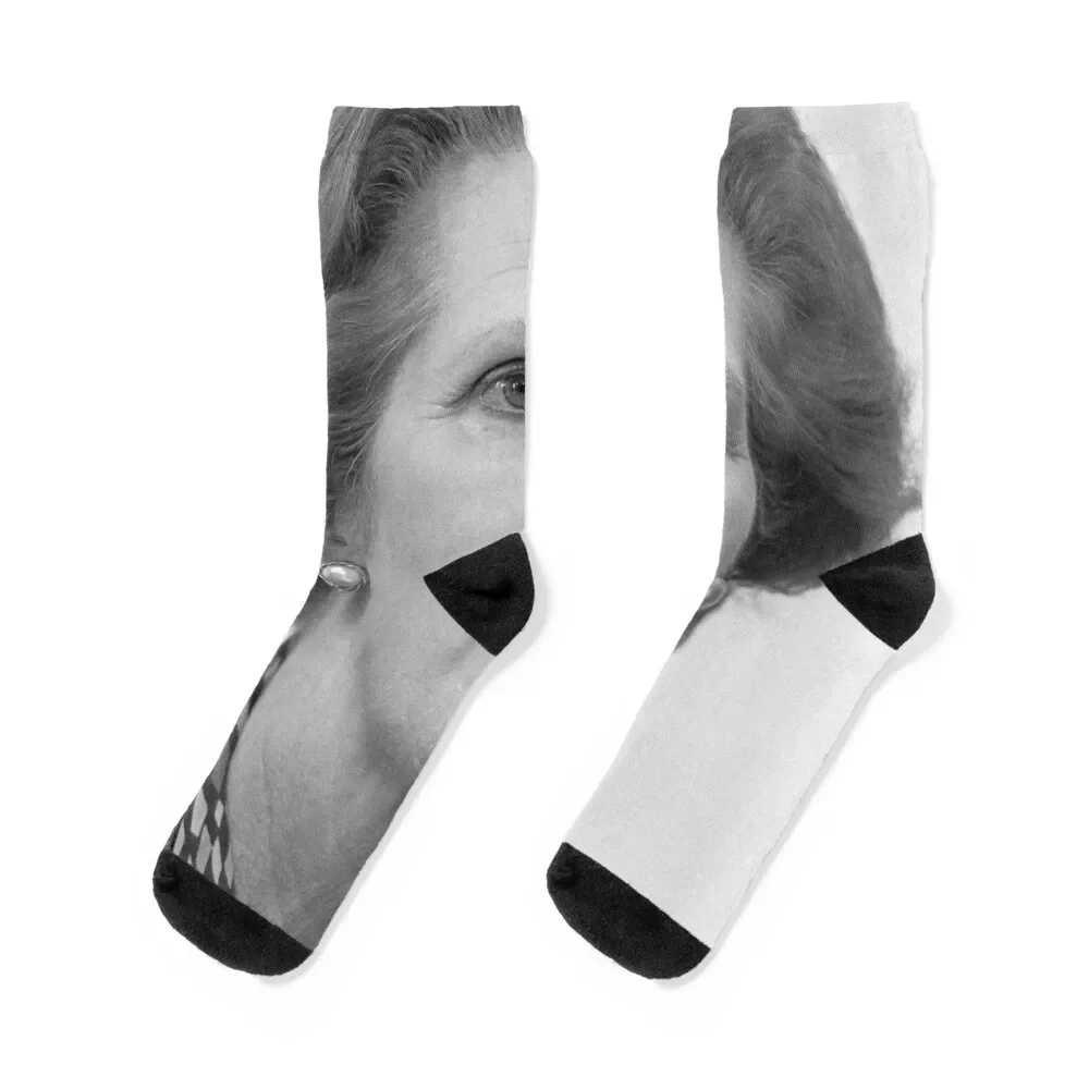 Margaret Thatcher Portrait Socks aesthetic Thermal man winter set Women Socks Men's