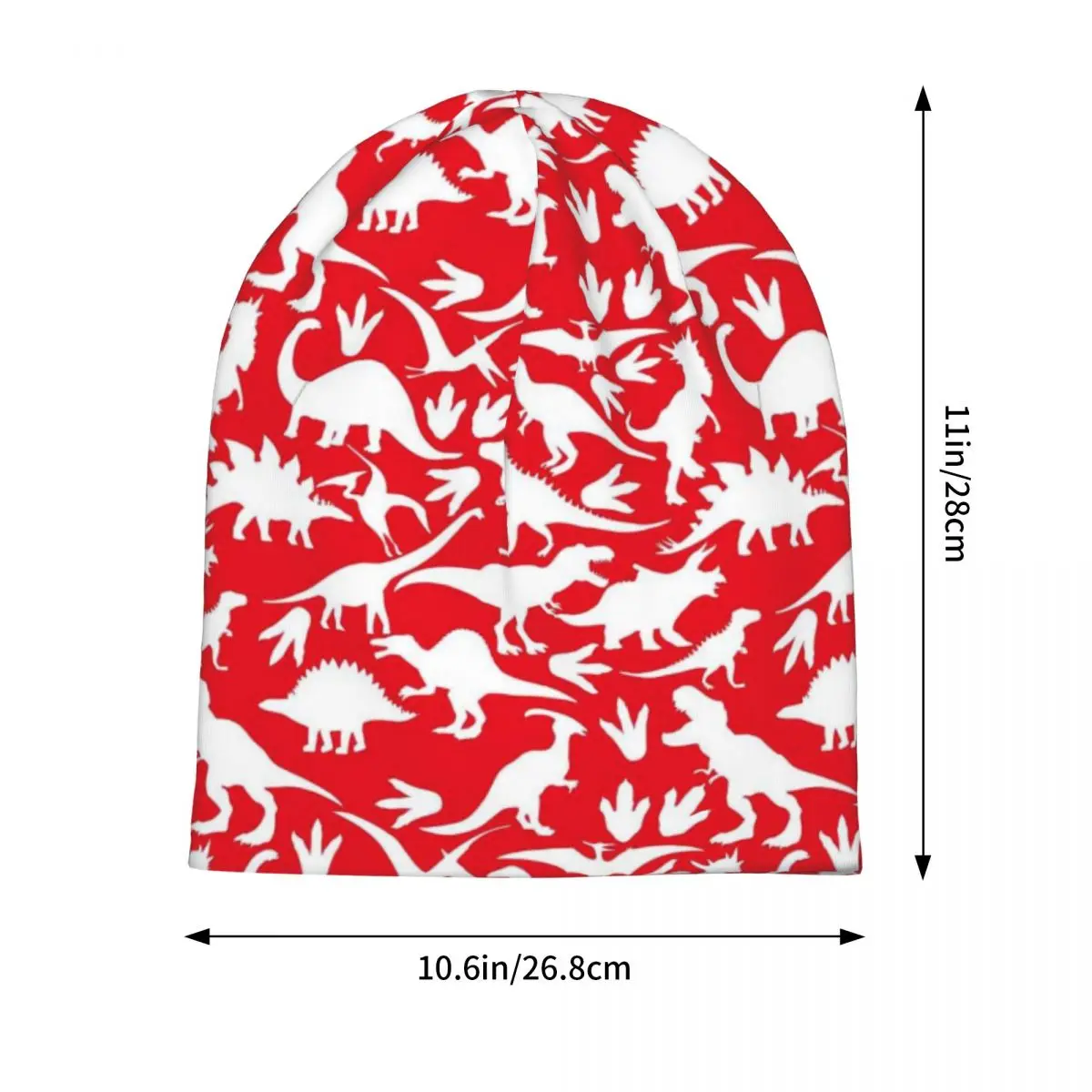 Cute Dinosaur Beanie Hats Animal Silhouette Vintage Caps Female Male Gym Knitting Hat Autumn Design Warm Soft Beanie Hats