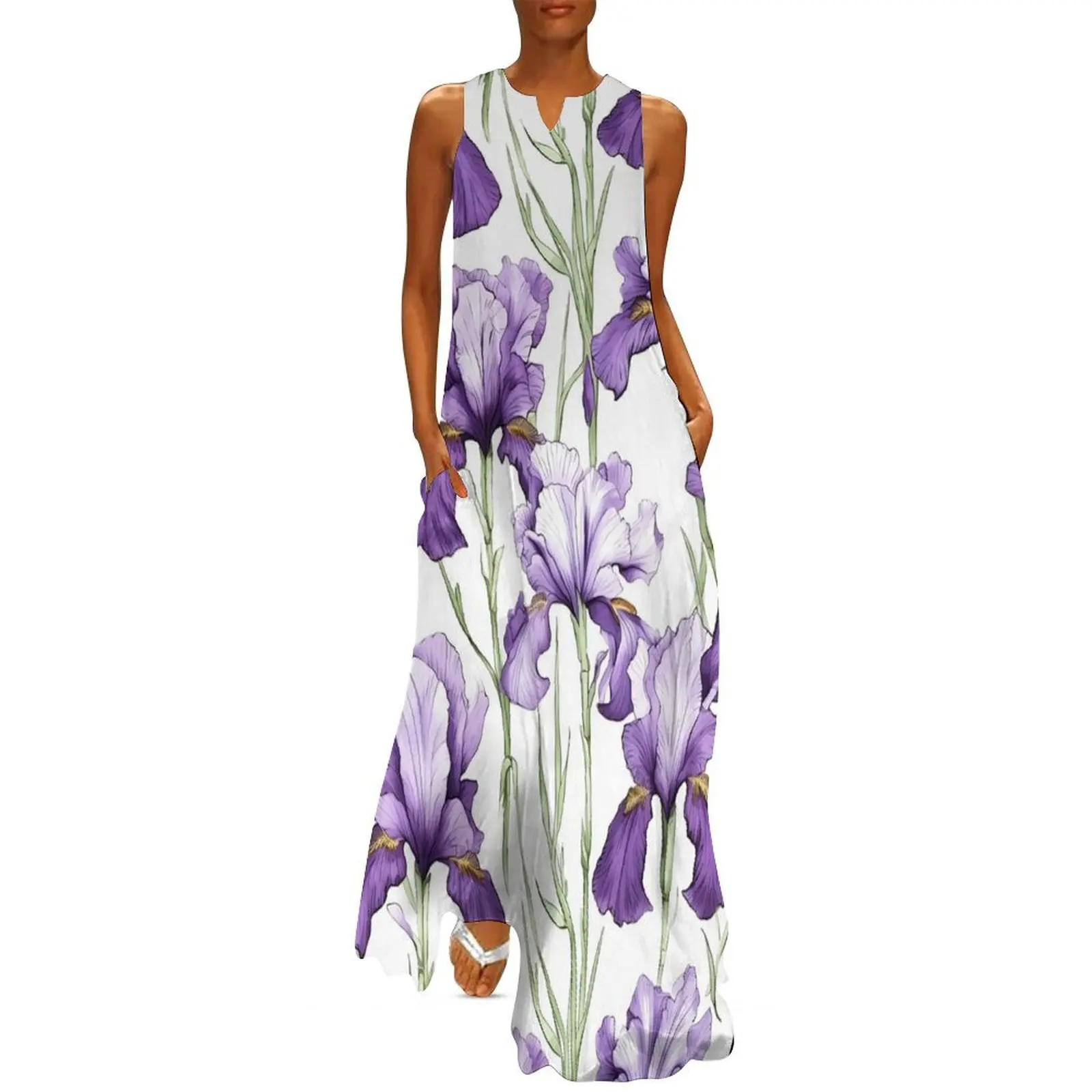 

Purple Iris Flower Long Dress Dance dresses women's summer dress 2025 dresses for prom elegant party dress for women 2025
