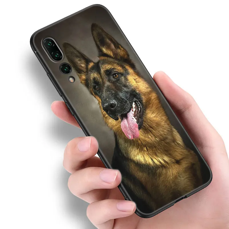 Casing ponsel hitam anjing gembala Jerman untuk Huawei Nova 7i 8i Y70 P20 P30 P40 Honor 50 SE 90 Lite Y6 Y9 Prime Y5 Y7 Pro 2019