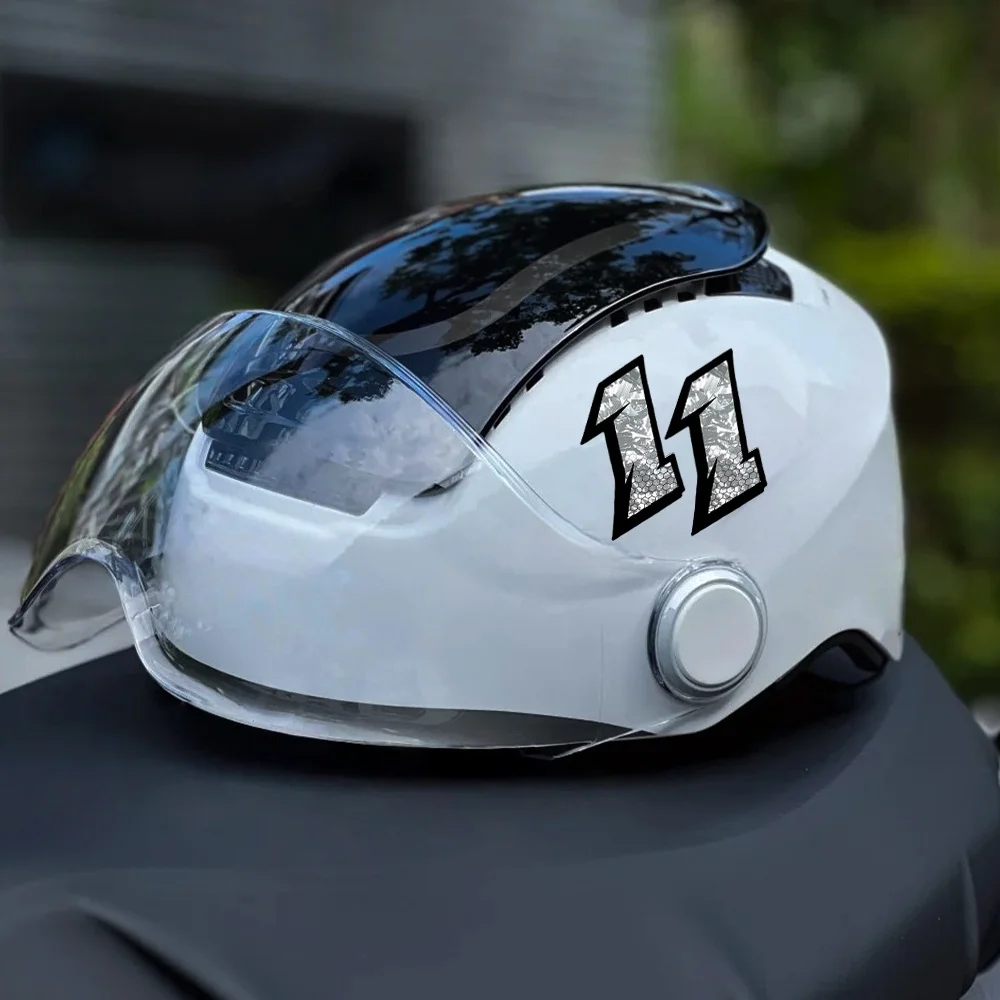 2Pcs Set Forged Carbon Fiber Honeycomb Racing Numbers 0-9, Waterproof Vinyl Decals for Motorcycle Windshield, Car & Helmet