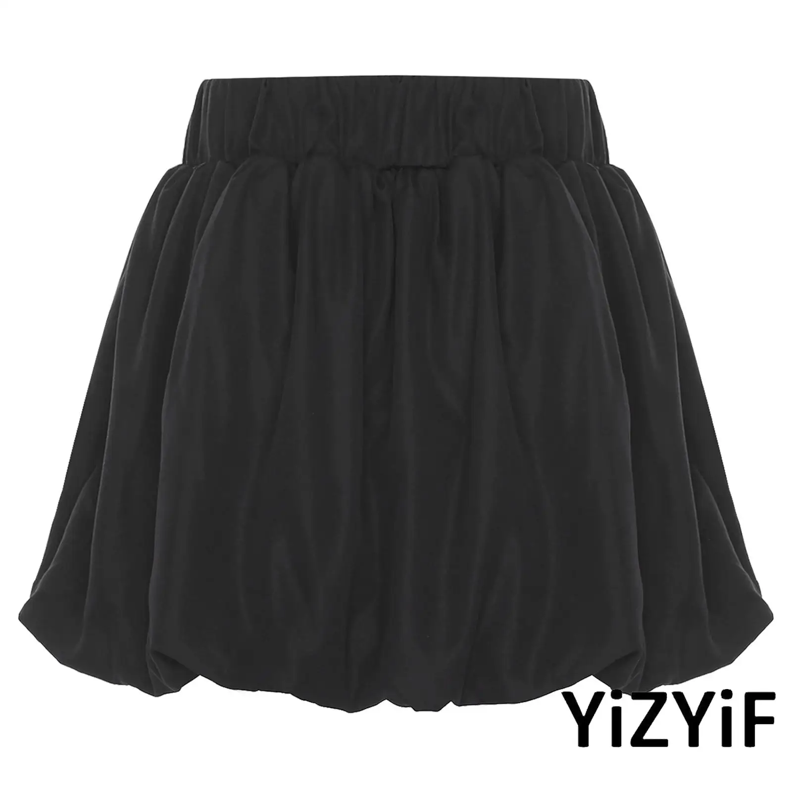 

Womens High Waist Lolita Puff Skirt Pleated Hem Underskirt Bubble Skirt Elastic Waist Ruffled Petticoat for Daily Casual Dress