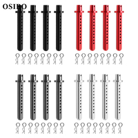 4PCS Aluminum Body Post Mounts Car Shell with R Clips Fixing Column Part Model Accessories for 1/10 RC Crawler Axial SCX10