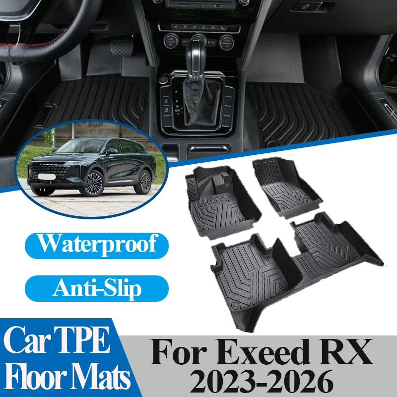 

Автомобильные коврики для Exeed RX Yaoguang Omoda C9 2023-2026, материал TPE, противогрязные, противоскользящие, для ног, коврик, автозапчасти