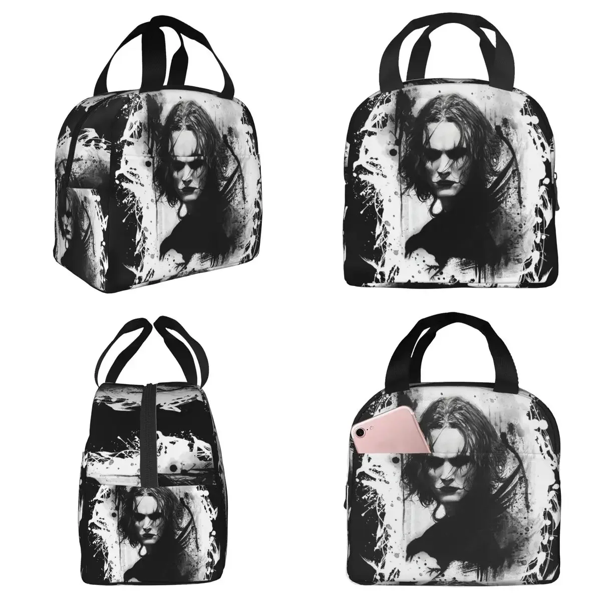 Bolsa térmica para el almuerzo Eric Draven The Crow para mujer, caja térmica para comida, bolsa térmica para oficina, contenedor a prueba de fugas