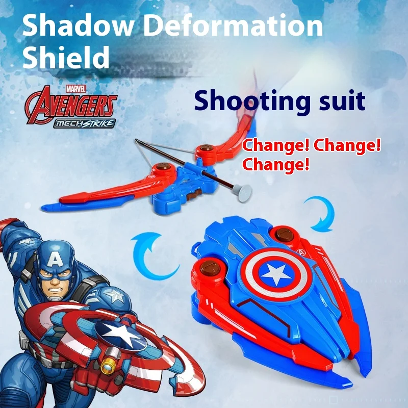 

Marvel Transformers Shield Shooter Bow And Arrow Iron Man Captain America Spider Man Light Sound Children'S Peripheral Toys