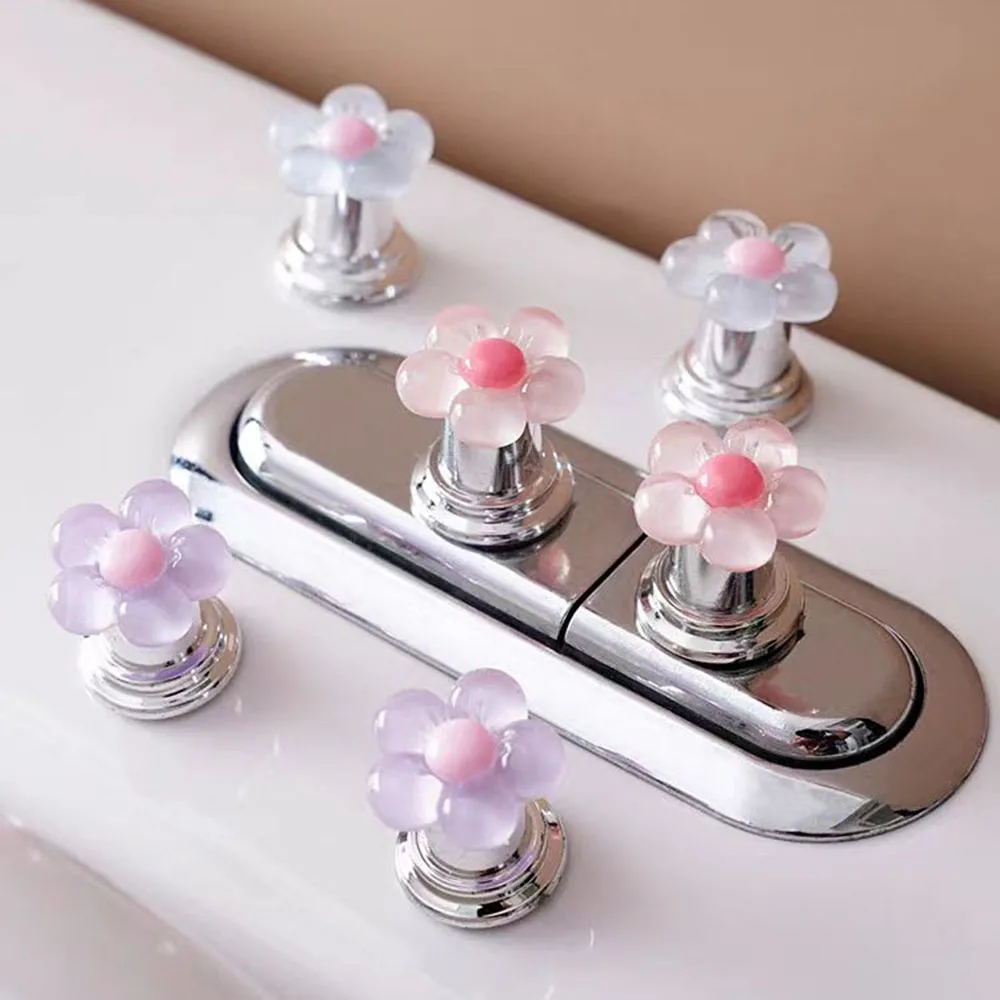 1PC Rose Toilet Press Button Tank Push Switch Long Nail Protector Bathing Room Decor Water Flush Button Home Bathroom Supply