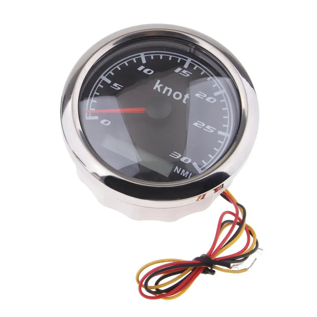 

85Mm 30 Knots Stainless Speedometer Waterproof Digital Chrome Indicator