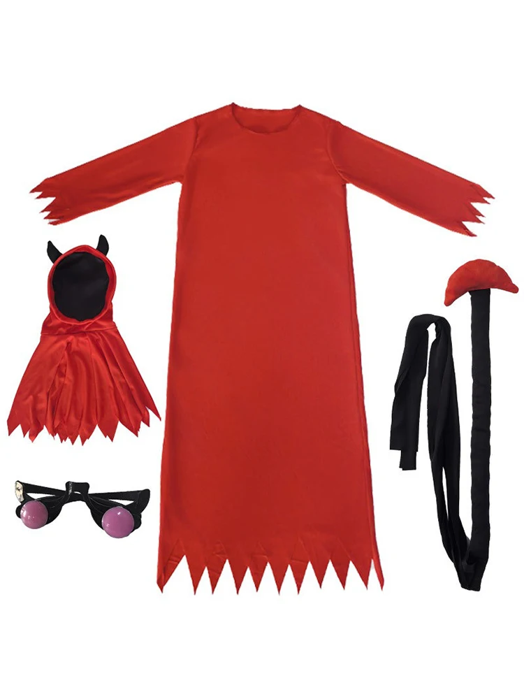 Bambini Festa di Halloween Trasformazione Breve Riprese video Abbigliamento Fibra Tessuto misto Occhi rossi luminosi Fiendish Horror