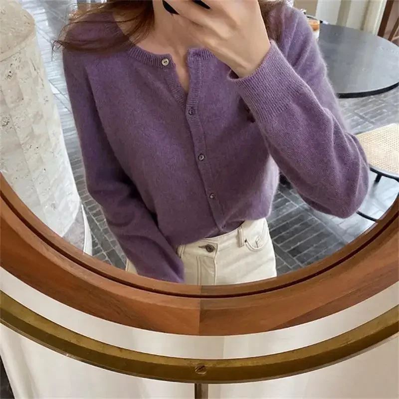 Korean  Knitted Cardigan Women Loose-fit Warm Sweater  Inner Wear Outer Stylish Women's Top
