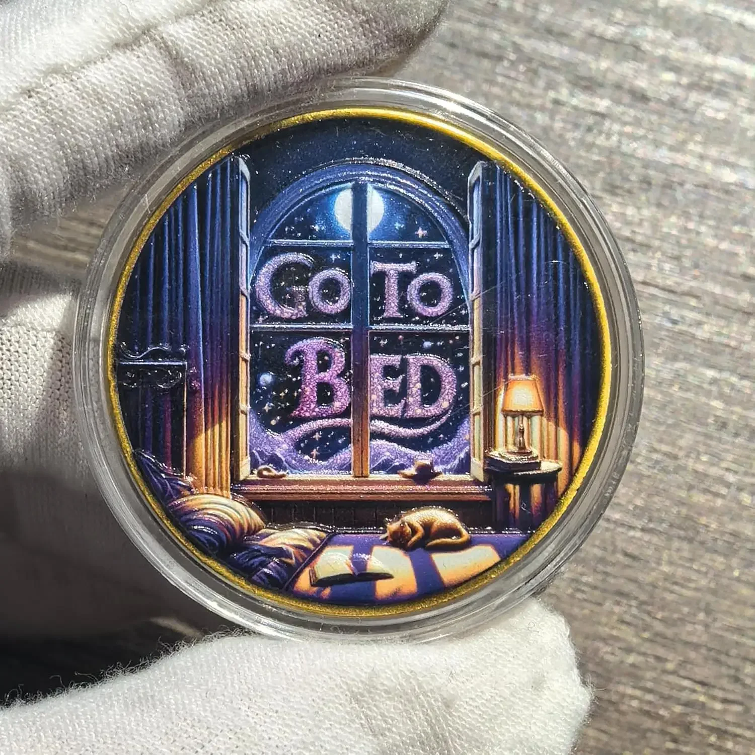 Double-Sided Decision Coin with One More Chapter and Go to Bed Designs - Perfect for Book Lovers and Night Owls