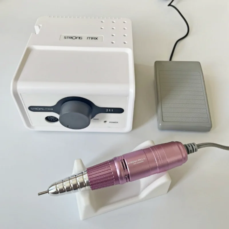 Professional Nail Drill Machine STRONG 211 Micro Host + 35K 40K 45K STRONG210 102L 105L H200 Electric Handle Nail File Equipment