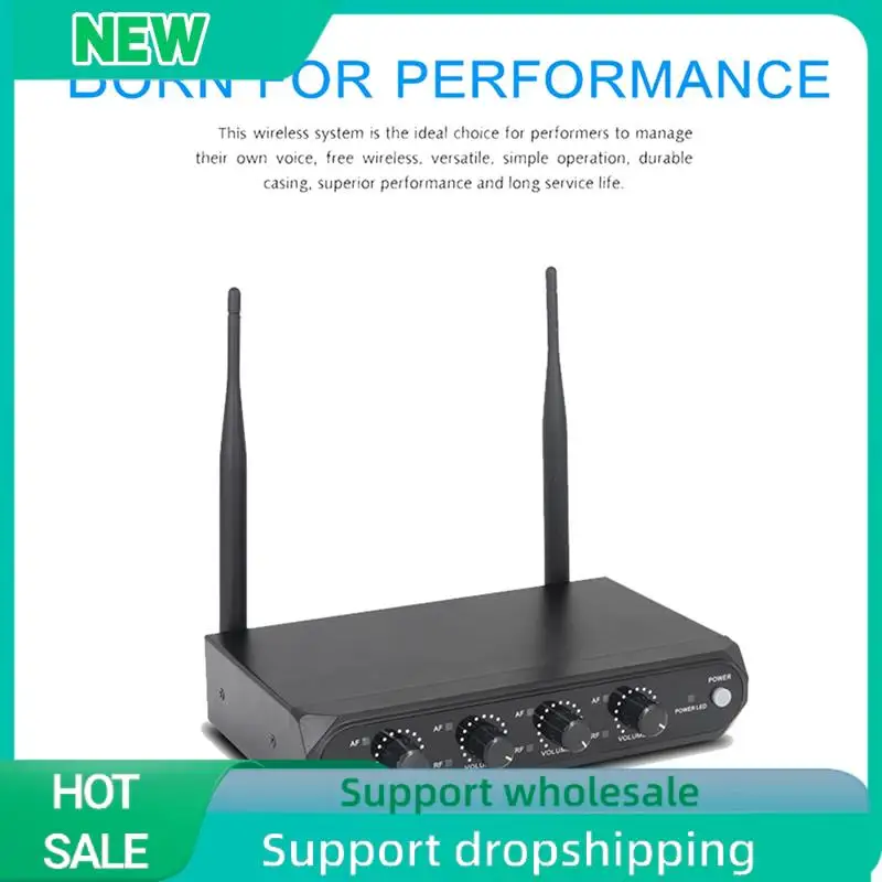 Professional Wireless Microphone System Fixed Frequency Handheld Device Plastic For Stage, Home Parties, Churches