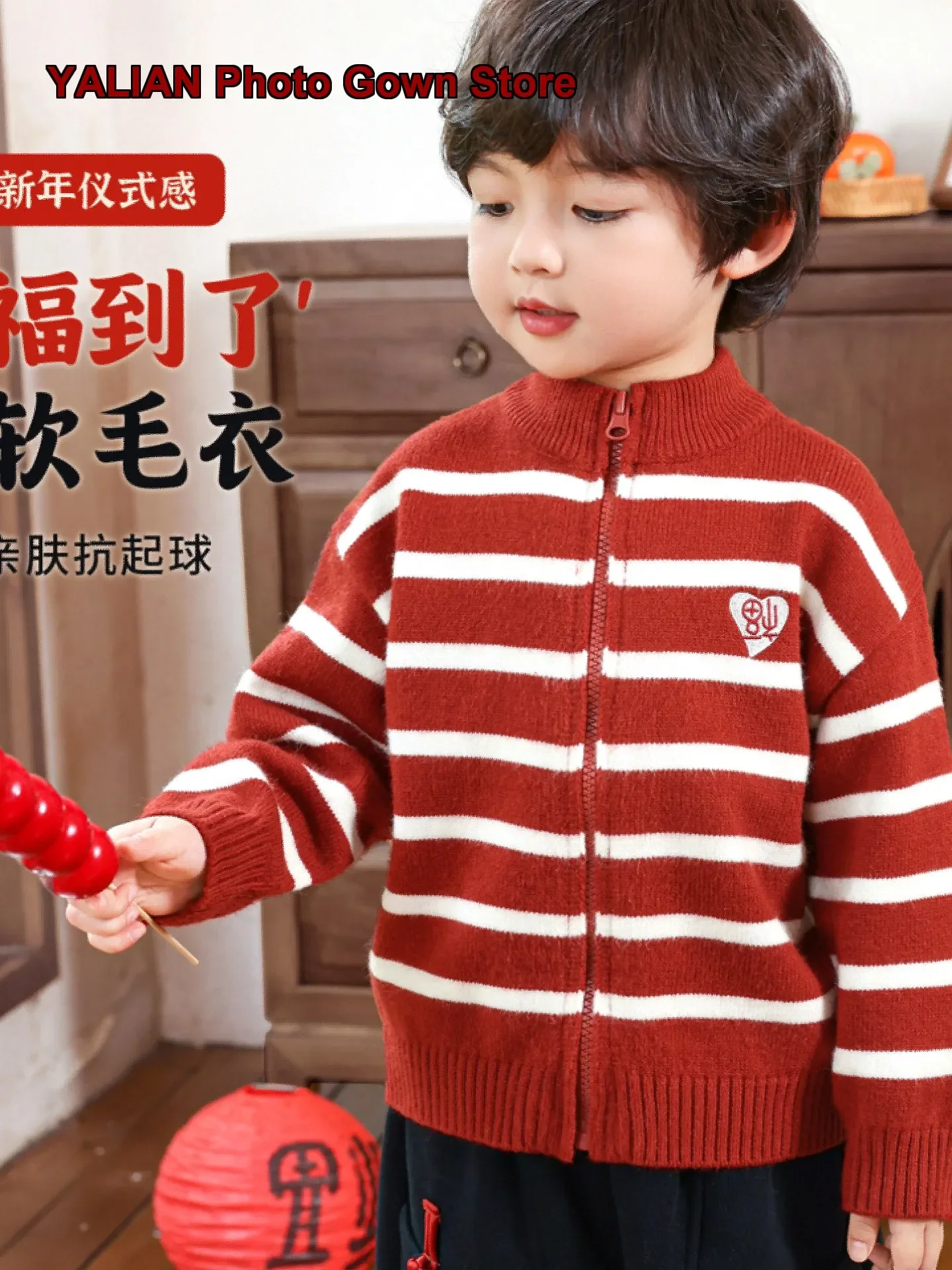Boys Turtleneck Sweater Winter Thickened Knit Top 2026 Warm New Year Gift for Boys Kids