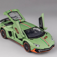1:32 Lambor Aventador SVJ LP780-4 Sports Car Model Toy Diecast Metal Scissor Doors Opened Simulation Sound Light Hobby Gifts