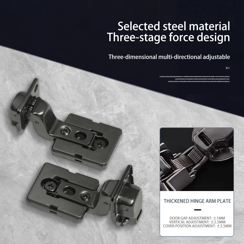 2 قطعة المكعب السحري فانتوم المفصلي الهيدروليكي المخفي جزءا لا يتجزأ من لوحة مسطحة الذراع القصيرة لخزانة خزانة الثلاجة وخزانة الأحذية