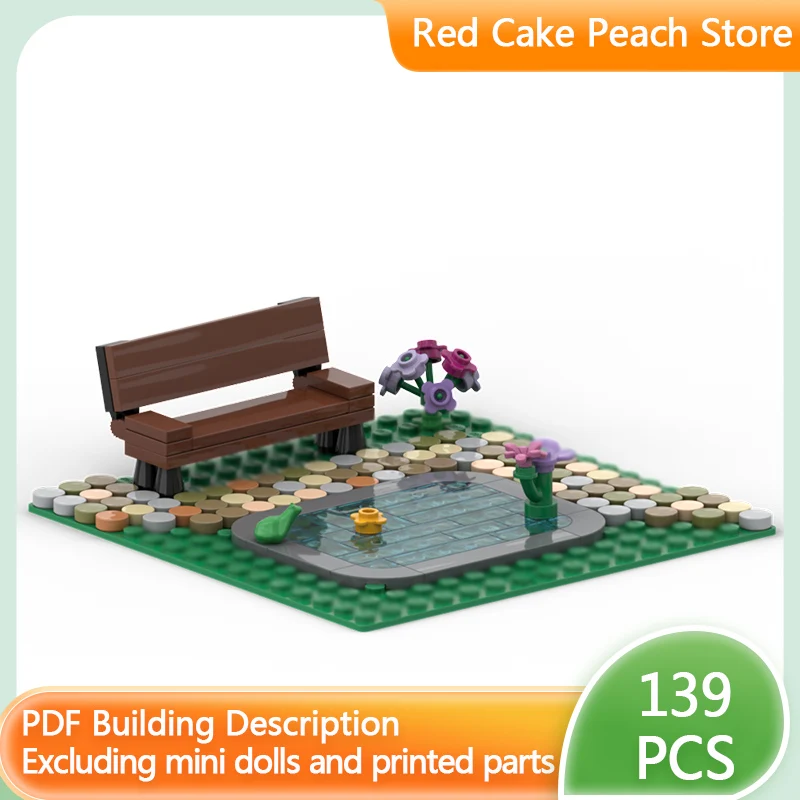 

City Street View Model MOC Building Bricks Central Park With Bench Modular Technology Children Holiday Gifts Assemble Toys Suit