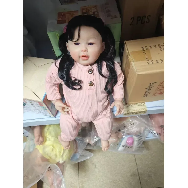 60CM 코튼 바디 리본 베이비 토들러 메일리엔 공주 소녀 실물 같은 소프트 터치 3D 스킨 아트 인형