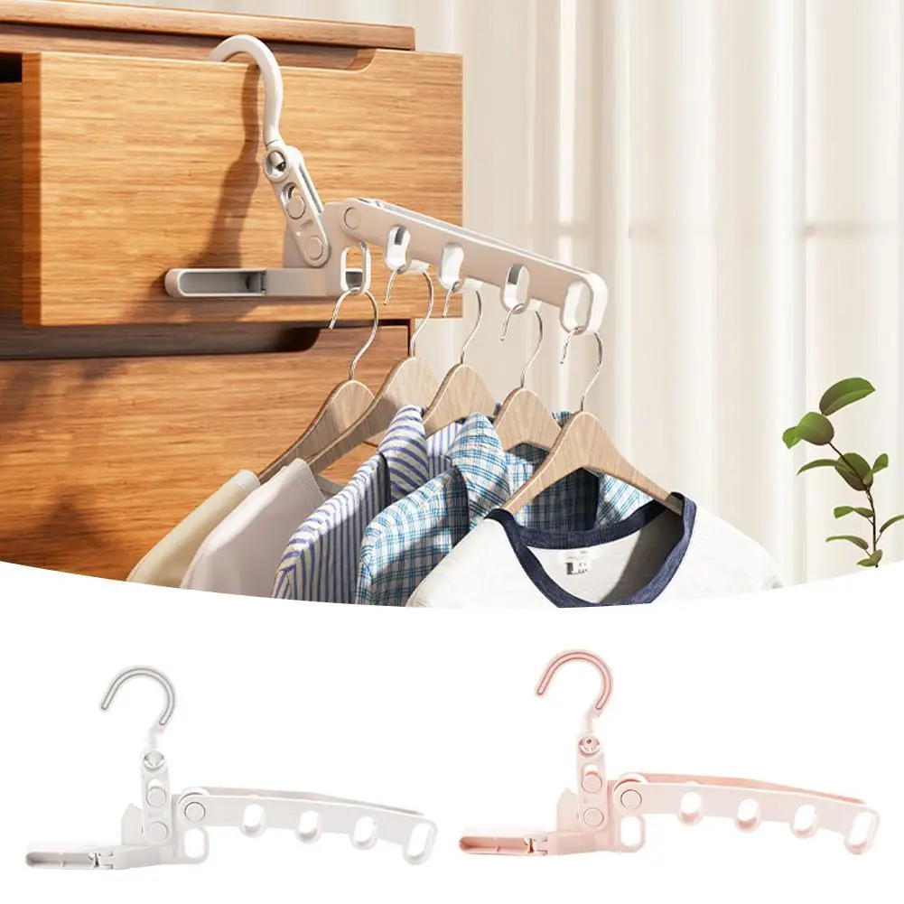 Foldable Travel Hangers Multifunctional Drying Rack Mounted Portable Wall Retractable Holes Rack Clothes Drying 5 J3A6