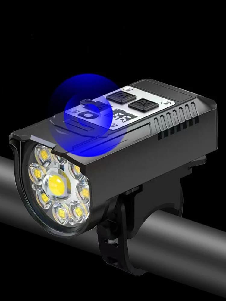 AliExpress NONE 9LED Bike Light Type-C Rechargeable Bicycle Front Lights Intelligent Sensor MTB Flashlight Bike Headlight for Cycling Front Lamp