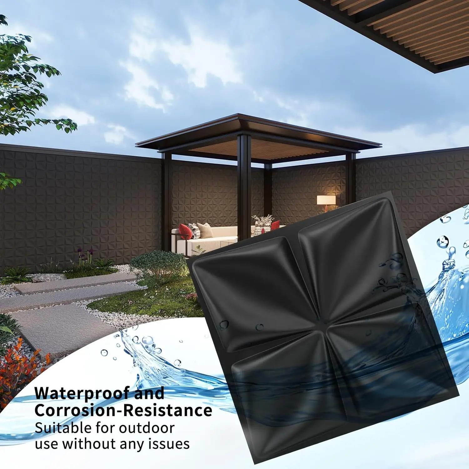 لوحات حائط ثلاثية الأبعاد، 30 عبوة بتصميم هندسي 11.8 بوصة × 11.8 بوصة، بلاط مزخرف وقابل للطلاء لغرفة المعيشة وغرفة النوم والفندق