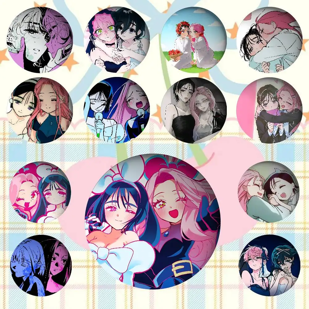 

Cute Love Mizi And Sua For Clothes Anime Enamel Pin Cute Things Cartoon Cosplay Badges On Backpack Brooch Art Gifts