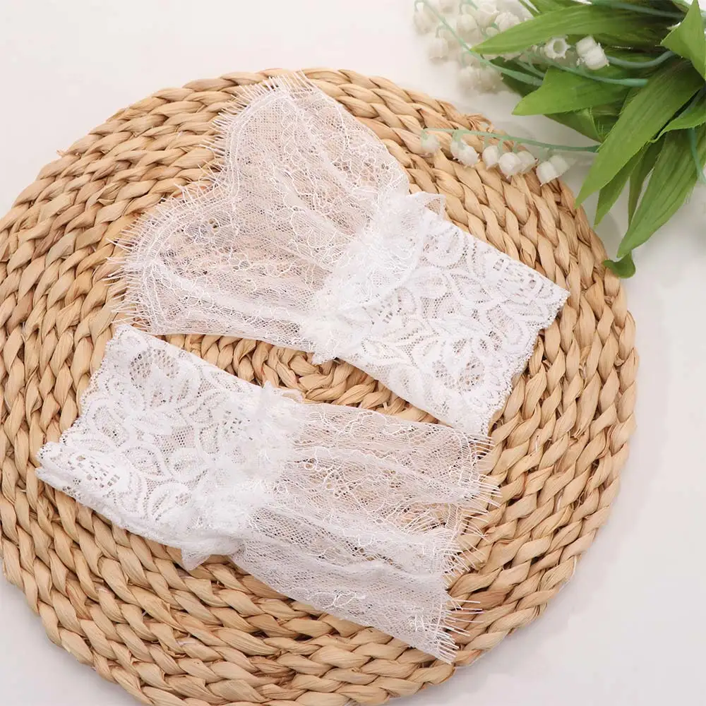 Adjustable Lace Floral Cuffs Stretchable Pleated Design Pleated Fake Sleeves Detachable White Black Wrist Accessories