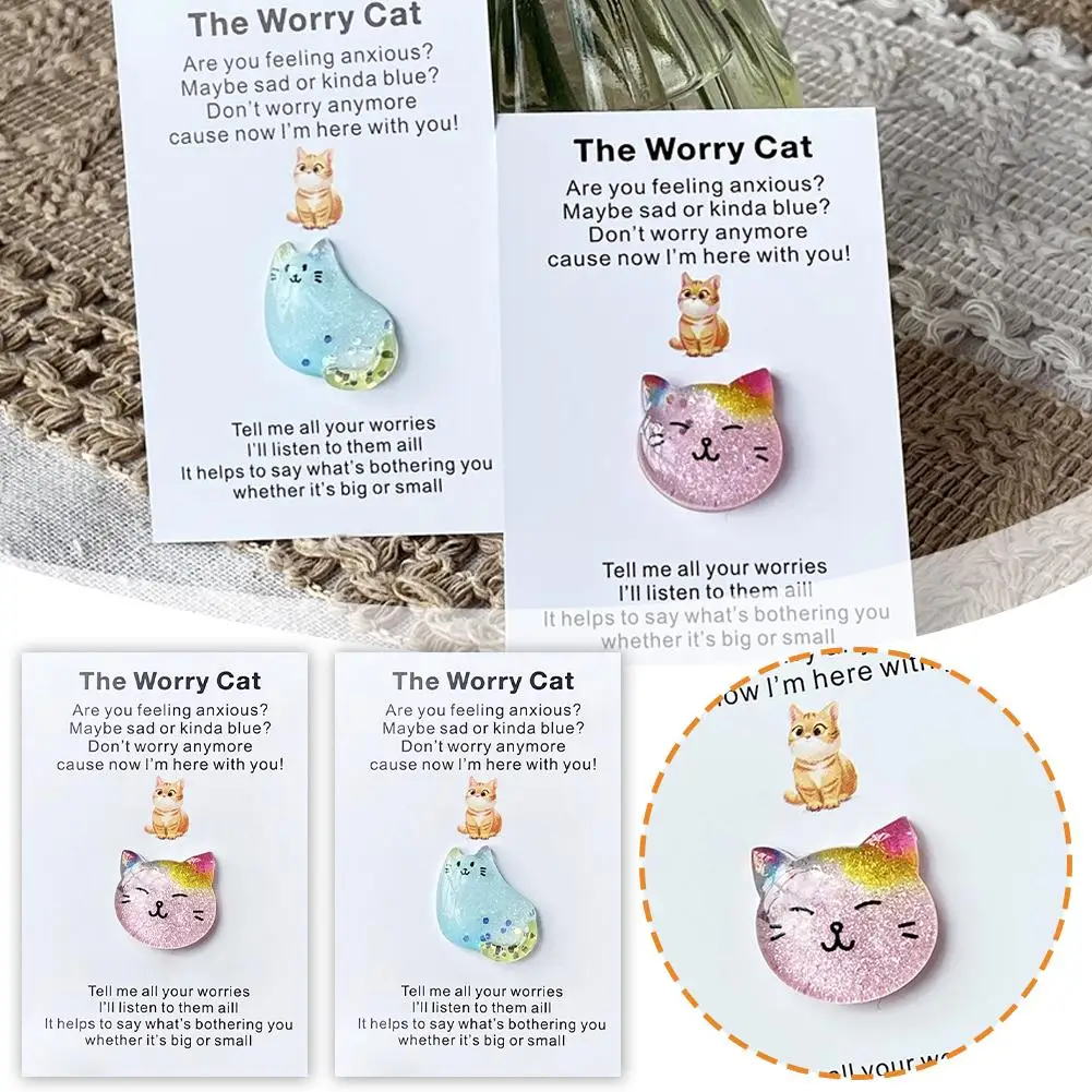 1Pc Pocket Greeting Cards Cute Cat Hug Cards Inspirational Cards Exchange Card Encouragement Keepsake Hug And Relationship T0E8