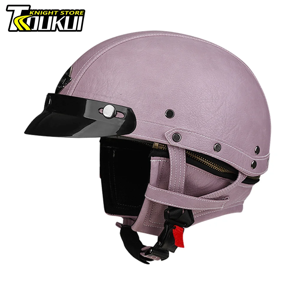 

Retro Half Helmet Motorcycle Helmet German Vintage Moto Helmet Capacete De Moto DOT Certification Men Women Cycling Helmet