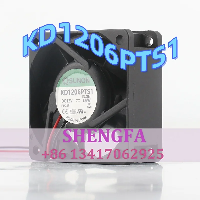 Original SUNON Precision 6cm 6025 double ball bearing cooling fan 12V 1.6W KD1206PTB1 2-wire