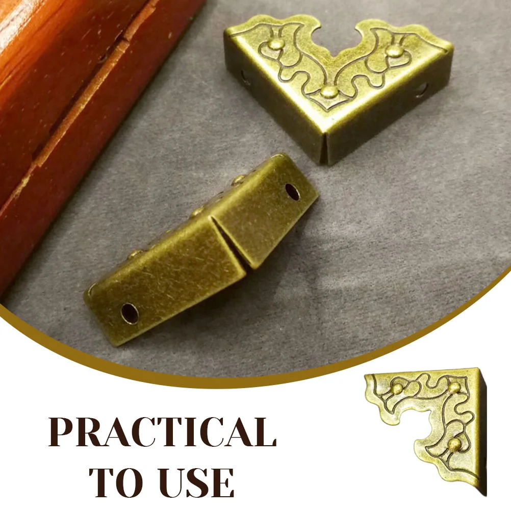 

20Pcs Chinese Style Corner Protectors Bronze Edging Guards for Wooden Boxes Desks Tables Decorative Protective Corners