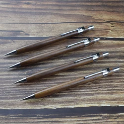 Wooden Mechanical Pencil 0.5mm Automatic Pen For Office School Nature Walnut Wood Drawing Writing Traditional Chinese Stationery