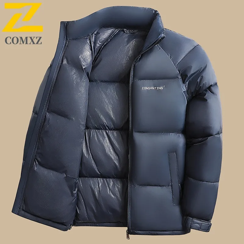 

COMXZ 2025 Men Middle Aged Dad Coat Winter Thick Padded Jacket Business Casual 2025 Winter Cotton Coat New Arrival windbreaker