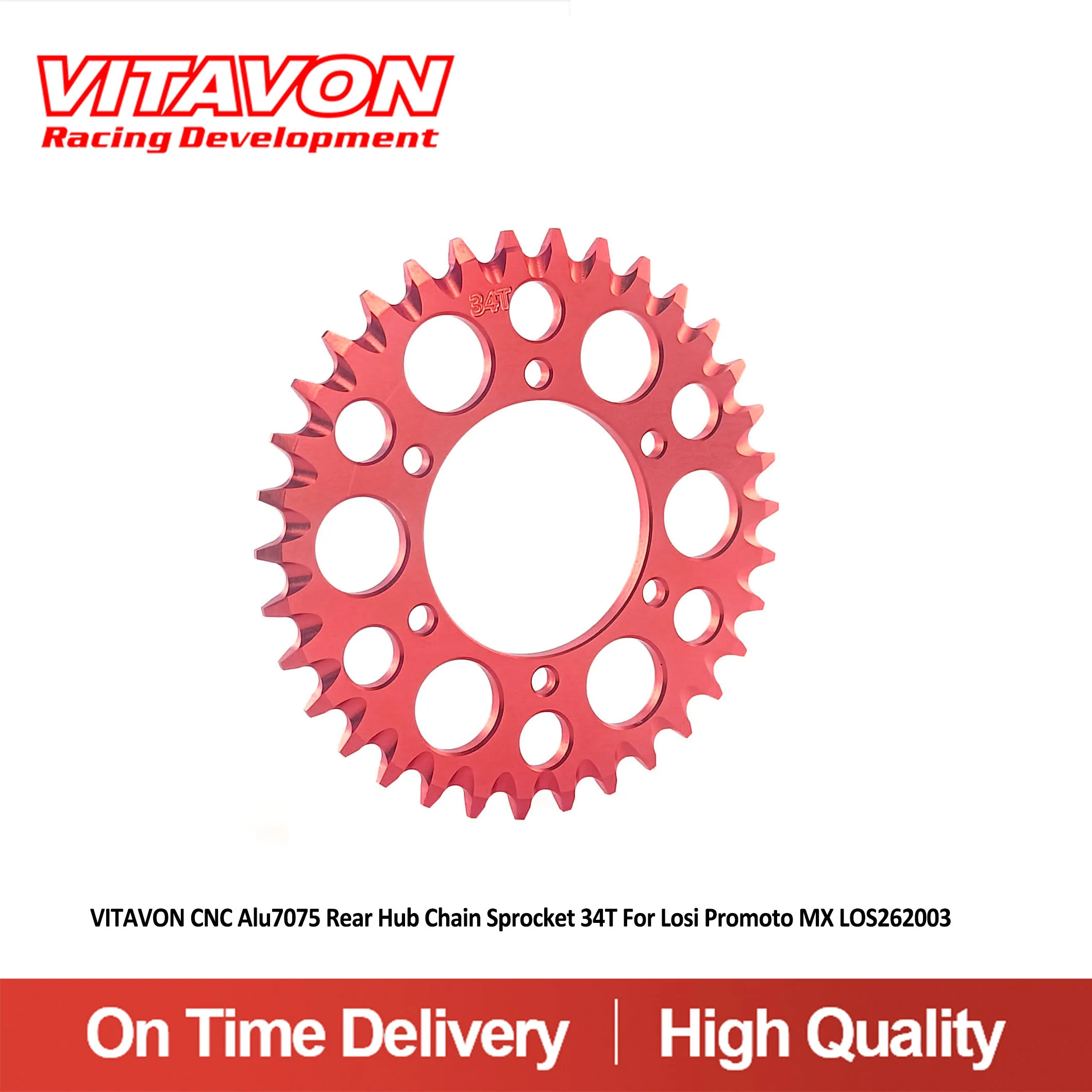 VITAVON CNC Alu7075 リアハブチェーンスプロケット 28T、30T、34T、35T、36T ロシプロモト MX LOS262003用