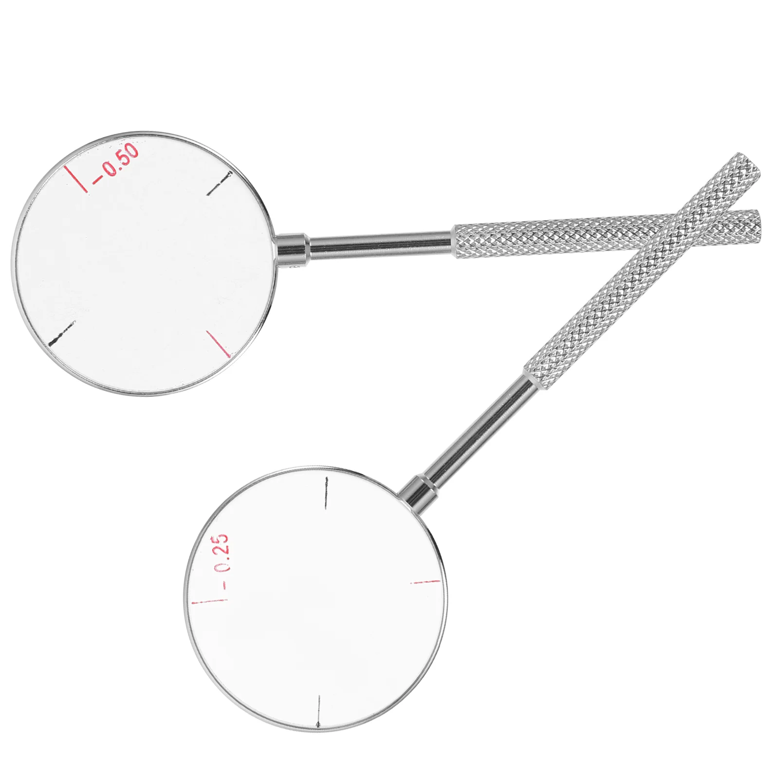 2pcs Round Optical Cross Cylinder Lens Tool Set Diopters 025 05 Copper Test Optometry Instruments Cylindrical Axis