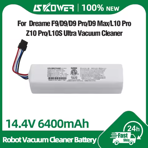 P2008-4S2P-MMBK Battery for Dreame D9 Max F9 Z10 L10 Pro L10s D10 Plus D10s RLS5-BL0 P2150 RVS5-WH0 RL55L Robot Vacuum Cleaner