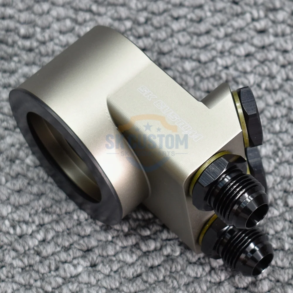 SK CUSTOM Engine Radiator Adapter Oil Cooler Filter Sandwich Plate Thermostat Adaptor BRZ GT86  AN8 AN10 Aluminum Alloy CNC