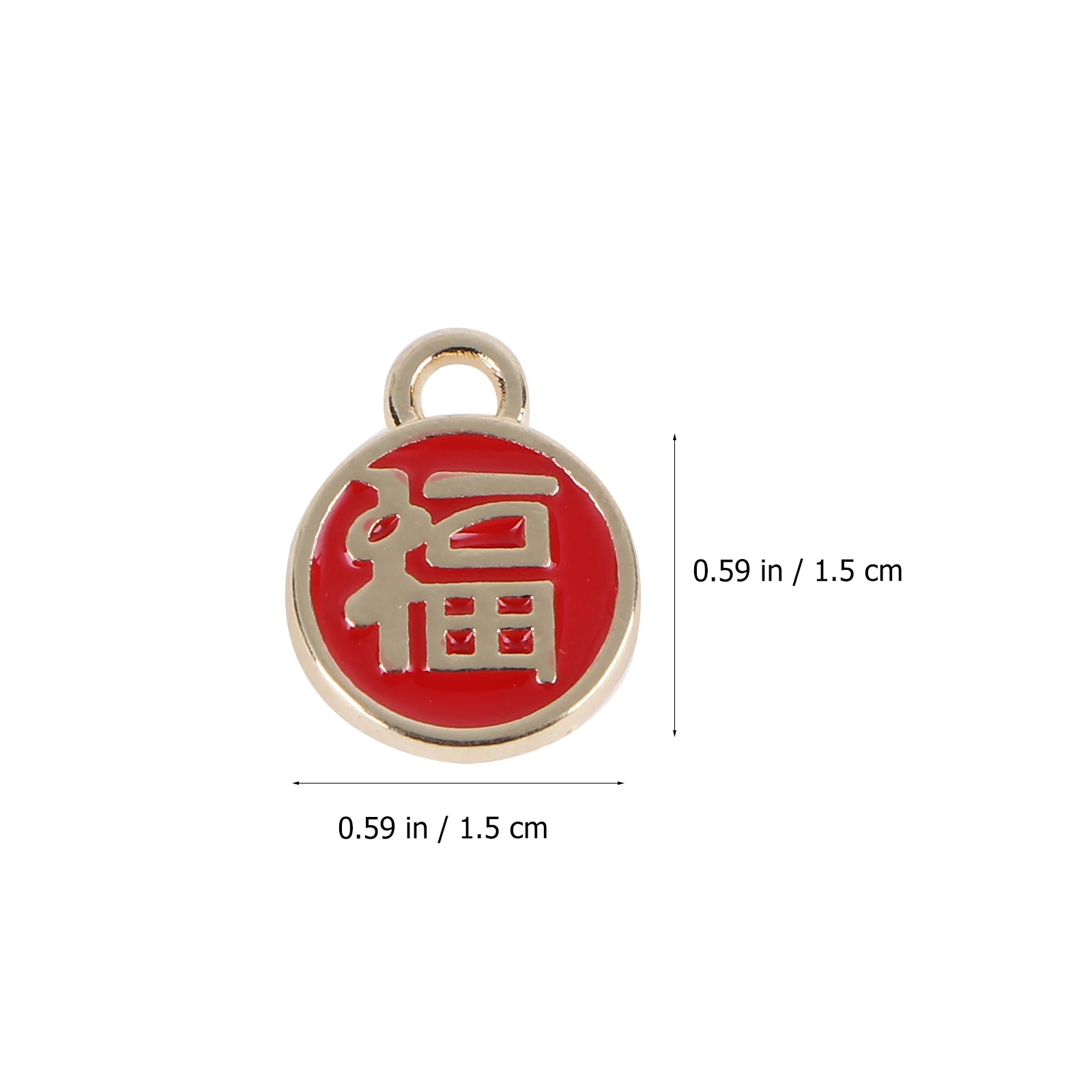 

30pcs Fu Character Earrings Diy Pendants Gold Plated Alloy Jewelry Decorative Accessory Chinese Style Party Adornment Creative