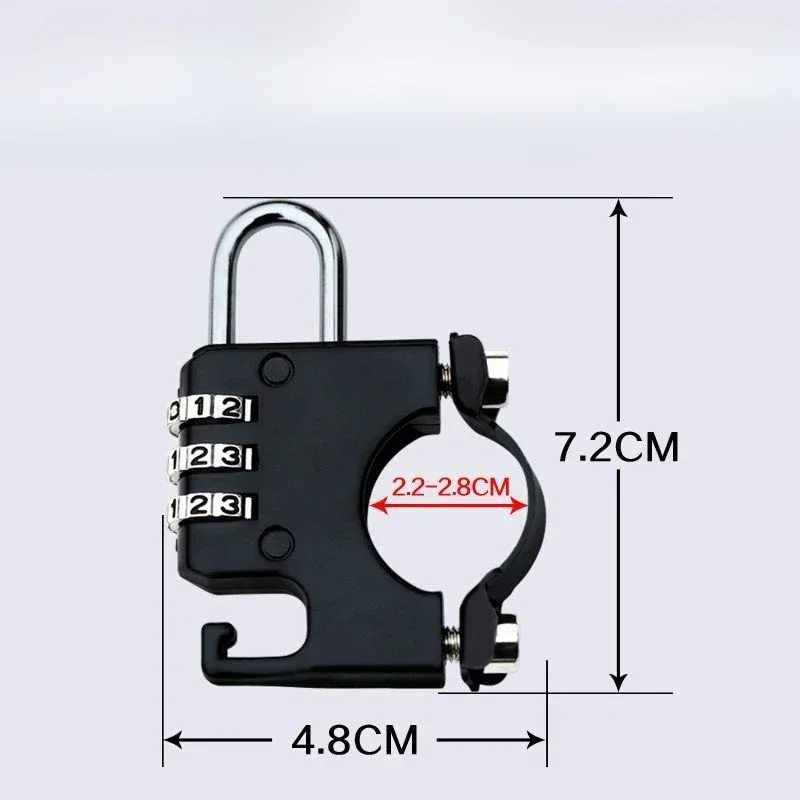 

For Benelli QJMOTOR BENDA SYM HAOJUE ZONTES Universal 22MM-28mm Motorcycle Helmet Lock Combination Anti-theft With Storage Hook