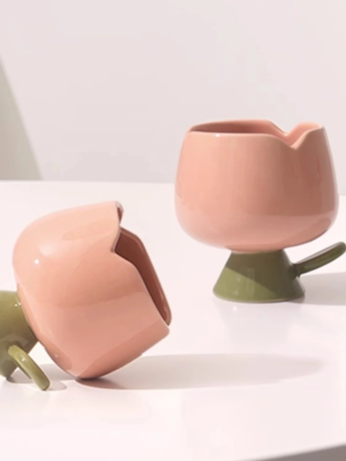 

Скандинавский тюльпан, креативная чаша Cerc, маленькая миска, горшок для сочных растений, милая чашка с цветочным дизайном, розовое сердце для девочек, универсальное использование для взрослых